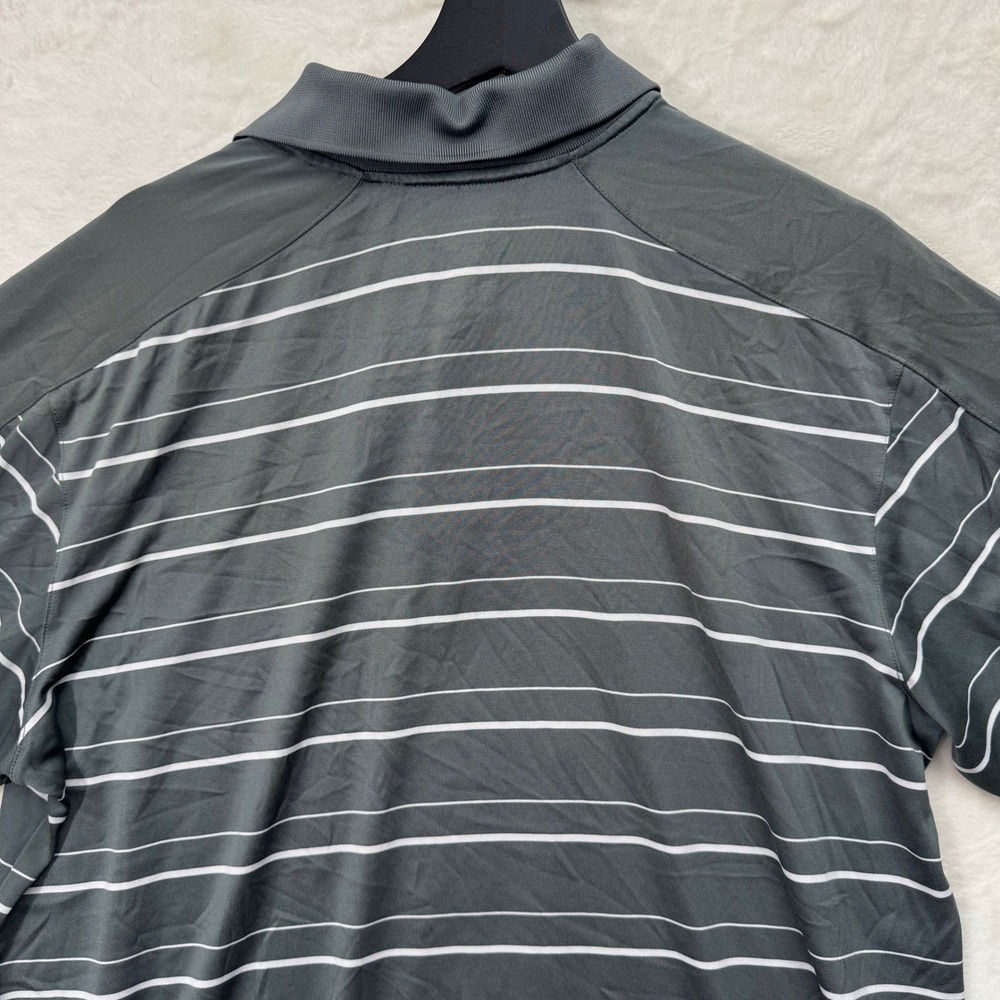 Champion Polo Shirt Mens Large Grey Striped Double Dry Short Sleeve Collared - Picture 8 of 11